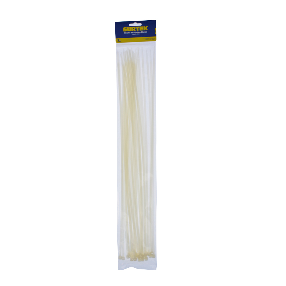 CINCHO PLASTICO 500 X 4.8MM 25 PIEZAS BLANCO SURTEK SURTEK 114218 - Mersol Sureste México