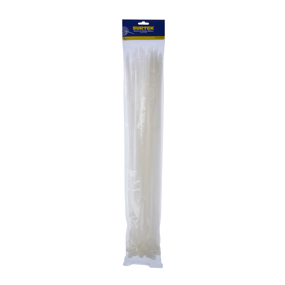 CINCHO PLASTICO 400 X 7.6MM BLANCO 50 SURTEK SURTEK 114225 - Mersol Sureste México