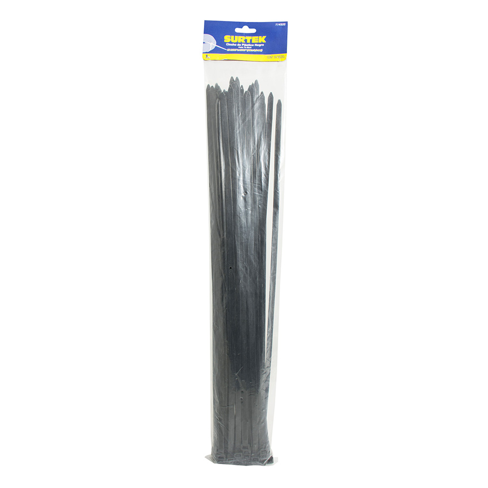 CINCHO PLASTICO 400 X 7.6MM NEGRO 50 SURTEK SURTEK 114226 - Mersol Sureste México