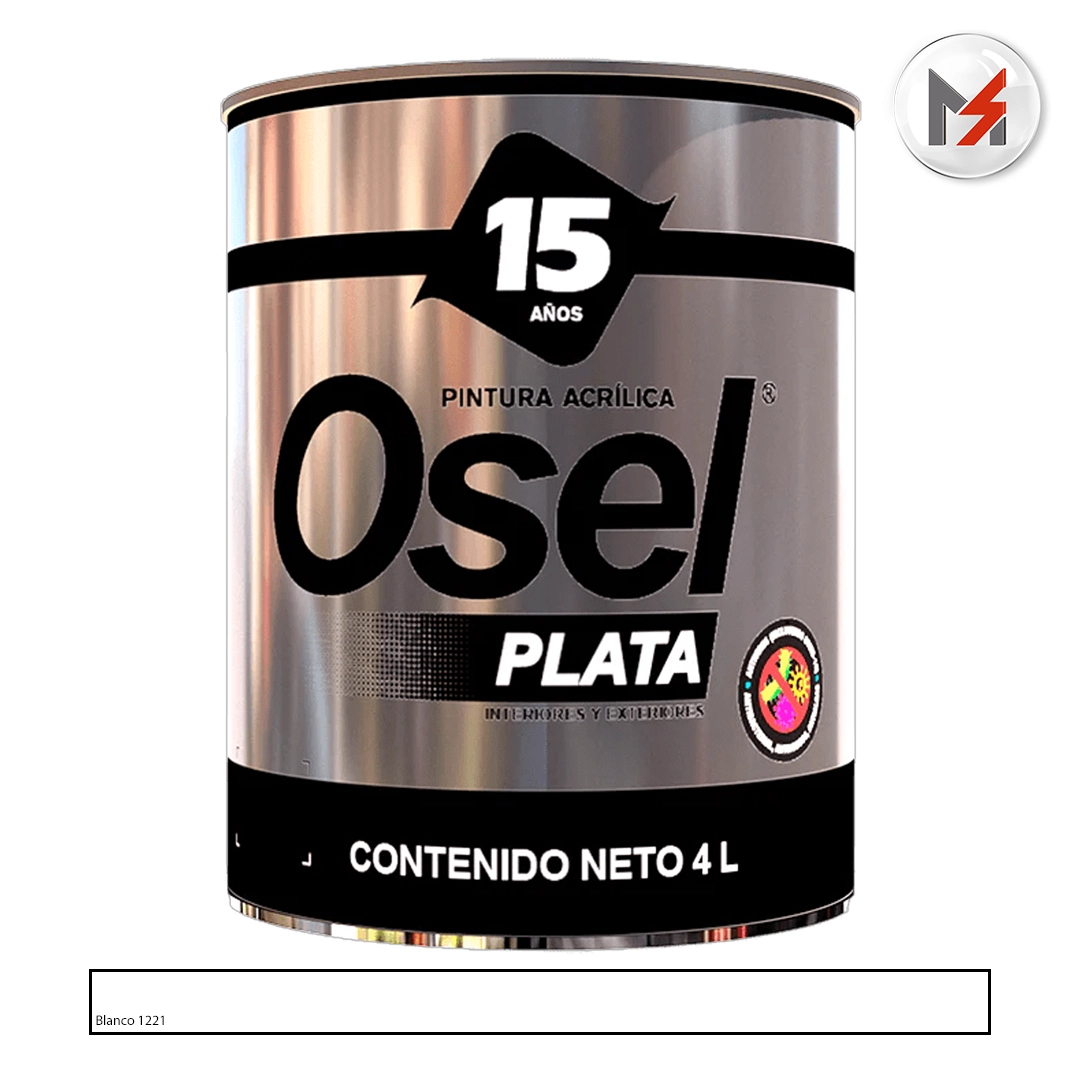 PINTURA VINILICA BLANCO MATE OSEL PLATA GALON OSEL 1221-G - Mersol Sureste México