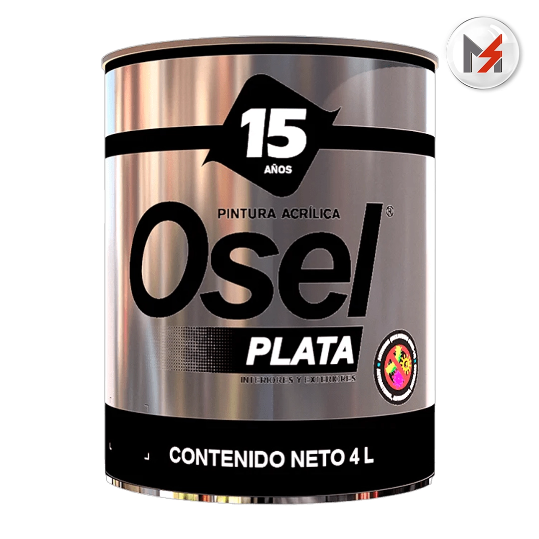 PINTURA EMULSIONADA MATE BASE D GALON OSEL PLATA OSEL 1262-G - Mersol Sureste México