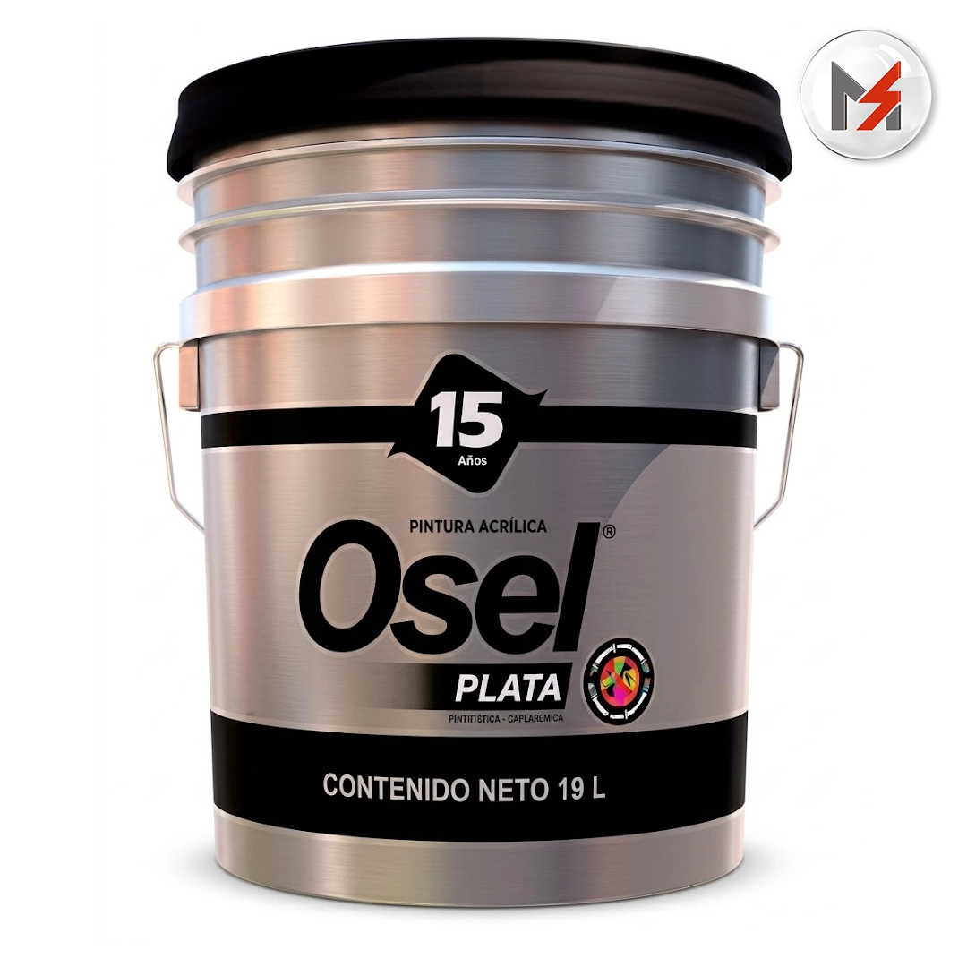PINTURA EMULSIONADA MATE BASE D CUBETA OSEL PLATA OSEL 1262-Q - Mersol Sureste México
