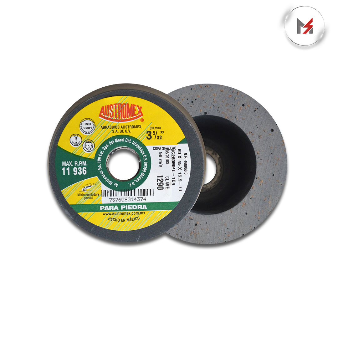 COPA ABRASIVA SHELLAC 3-5/32 x 1-3/4 x 5/8-11 PARA PULIR AUS AUSTROMEX 1290 - Mersol Sureste México