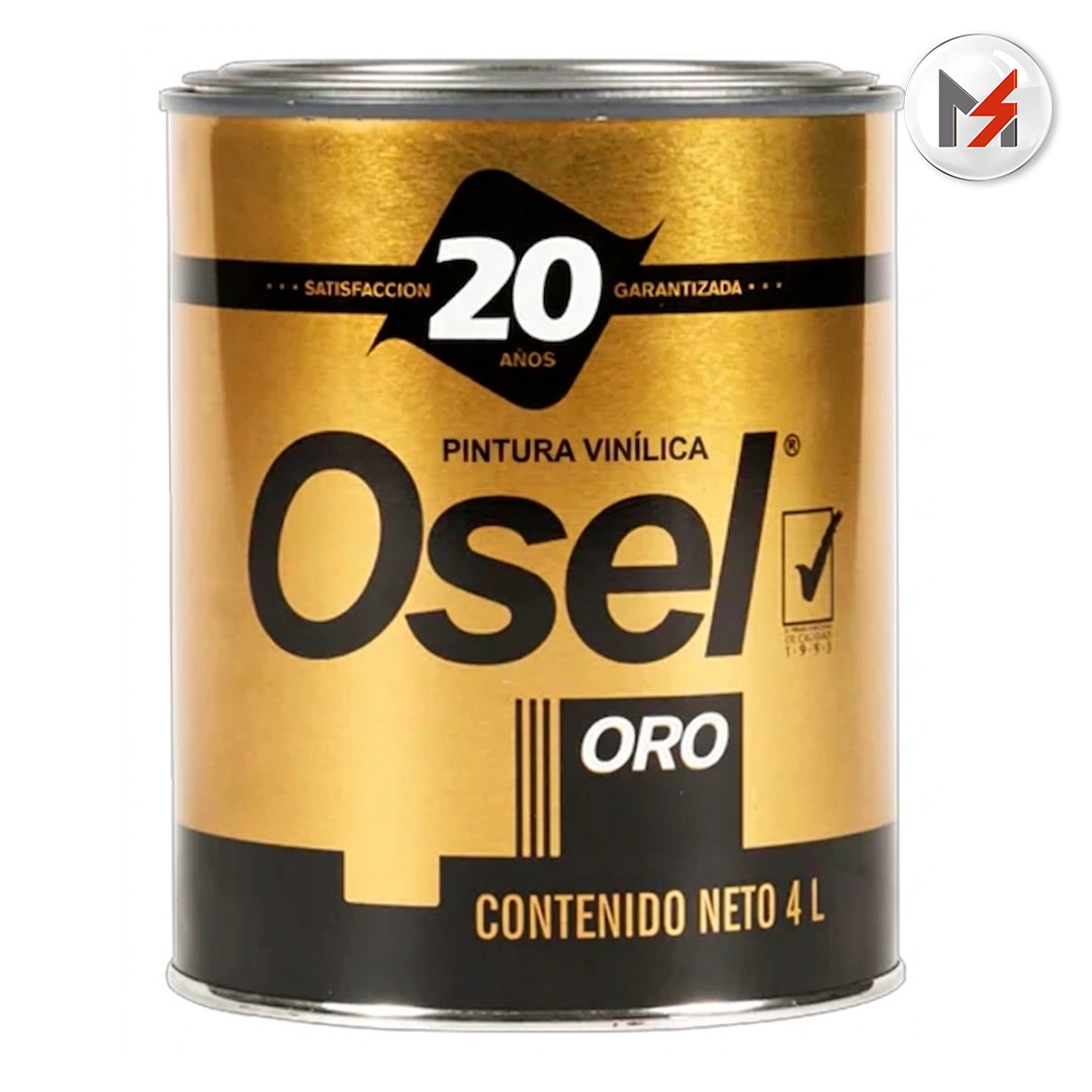 PINTURA VINILICA SATIN BASE W OSEL ORO SUMAR IGUALADO GALON OSEL 1360-G - Mersol Sureste México
