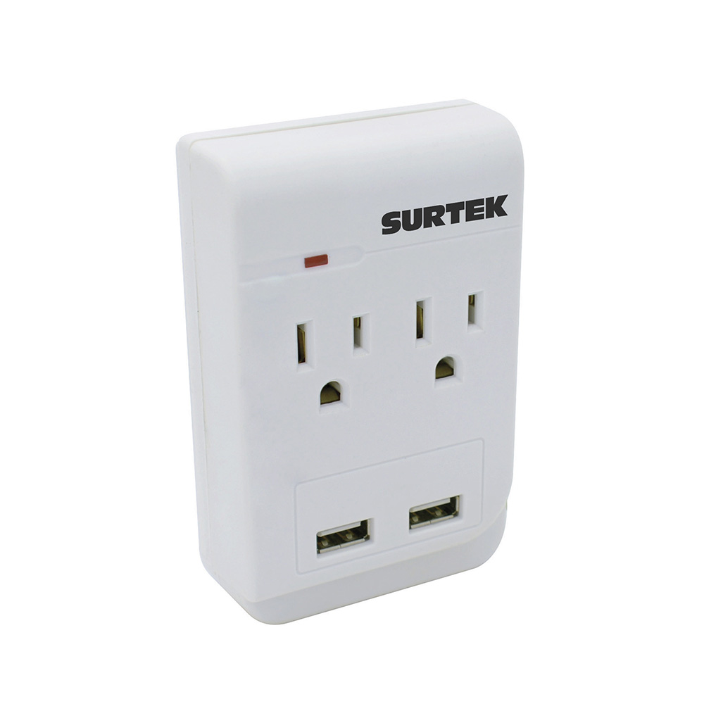 MULTICONTACTO 2 ENTRADAS Y 2 ENTRADAS USB SURTEK SURTEK 136205 - Mersol Sureste México
