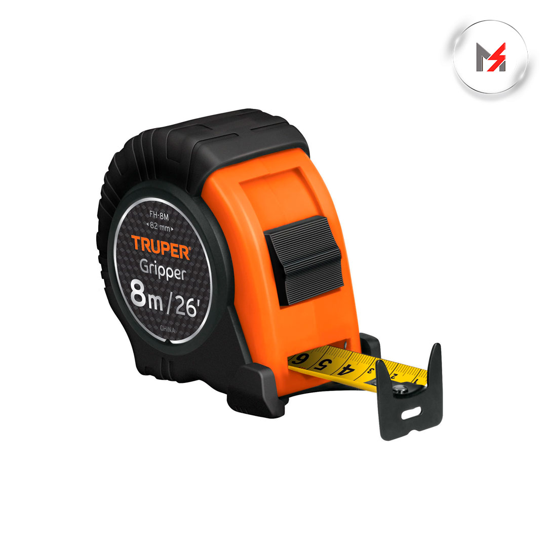 FLEXOMETRO GRIPPER CONTRA IMPACTO 8 M CINTA 1 TRUPER TRUPER 14579 - Mersol Sureste México