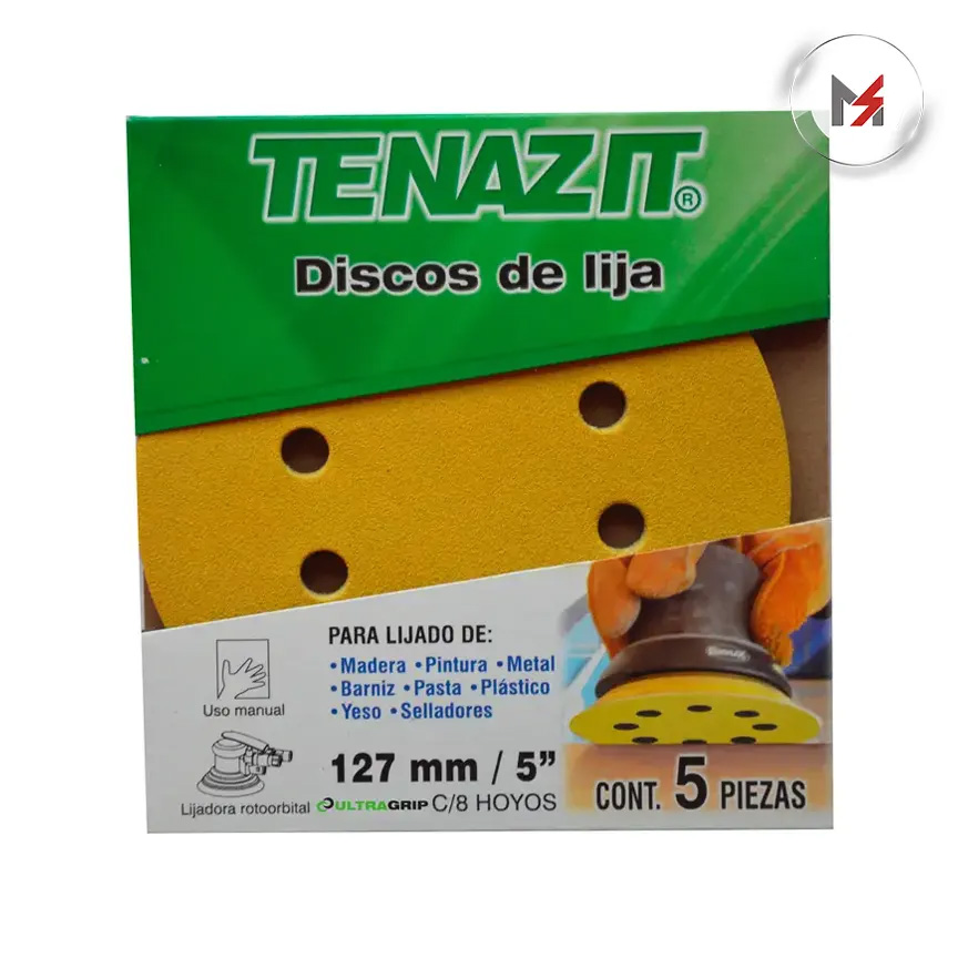 DISCO LIJA AUTOAHERIBLE GRANO 80 DE 5" PAQ C/5PZS TENAZIT AUSTROMEX 1556 - Mersol Sureste México