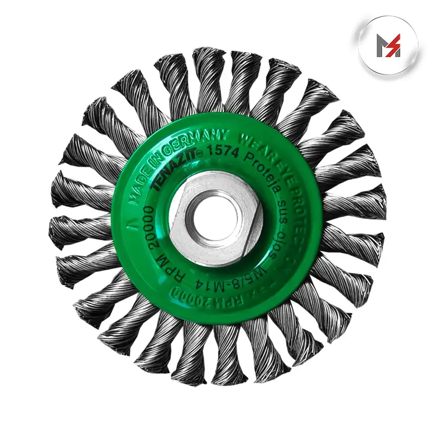 CEPILLO CIRCULAR ALAM. TRENZADO INOX.  4 x MR x 3/8  MAGMA AUSTROMEX 1574 - Mersol Sureste México
