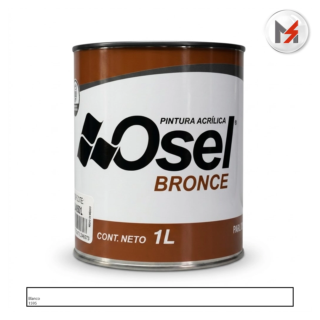 PINTURA VINILICA MATE BLANCO 1LT OSEL BRONCE OSEL 1595-L - Mersol Sureste México