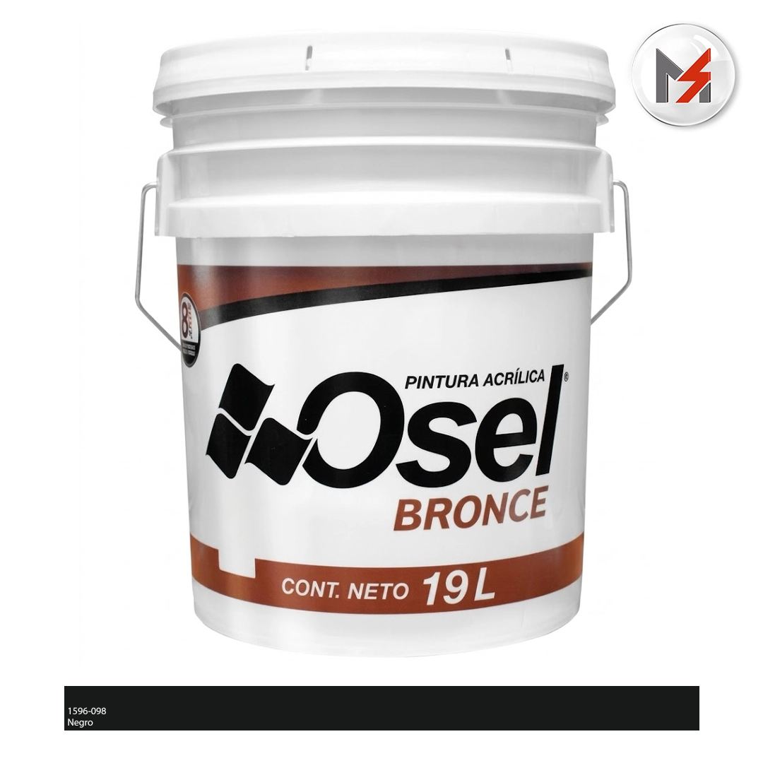 PINTURA VINILICA MATE NEGRO OSEL BRONCE CUBETA OSEL 1596-098-Q - Mersol Sureste México