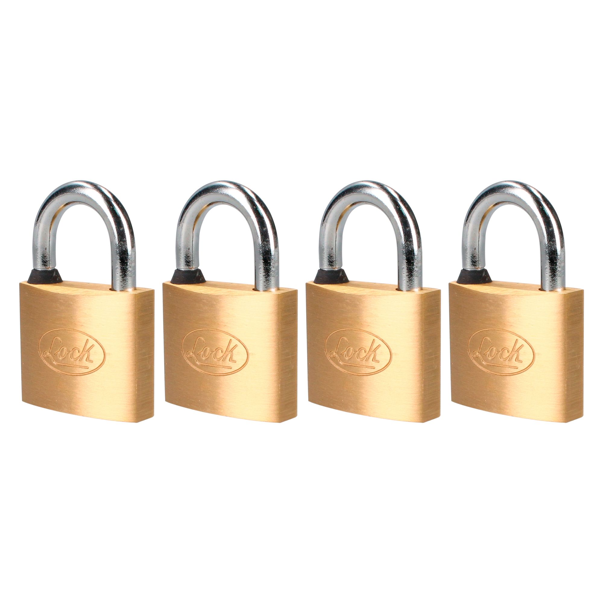 JGO. 4 CANDADOS LATON GANCHO CORTO 40MM LOCK LOCK 15CA - Mersol Sureste México