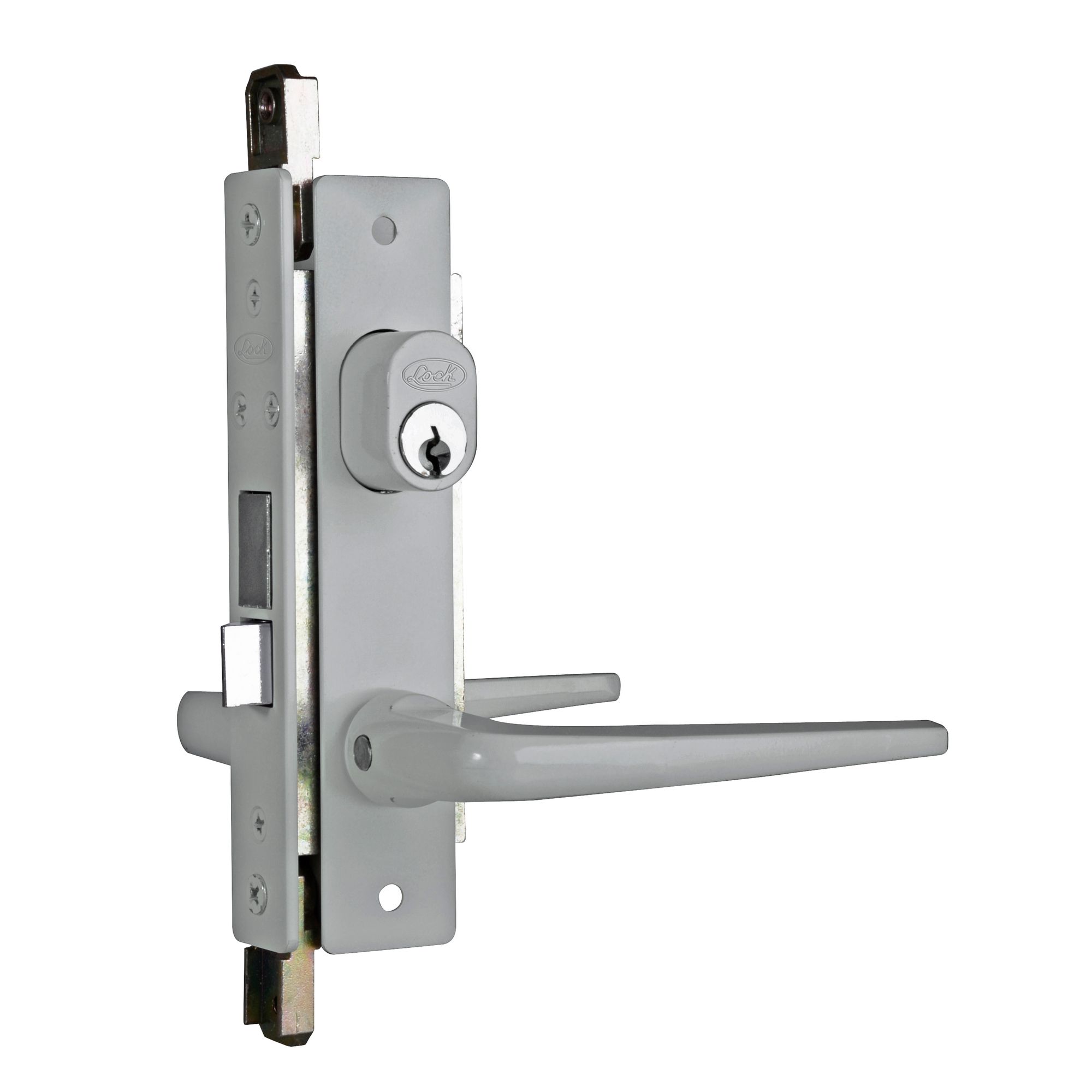 CERRADURA GRIS CLASICA P/PUERTA DE ALUMINIO SENCILLA LOCK LOCK 15CL - Mersol Sureste México