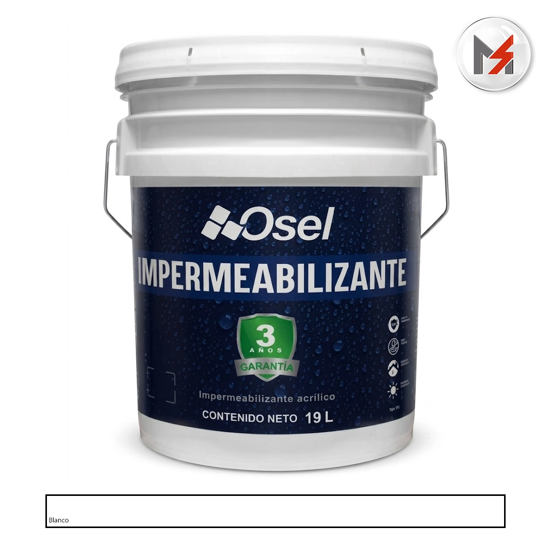 IMPERMEABILIZANTE ACRILICO 3 AÑOS BLANCO OSEL GALON OSEL 1612-G - Mersol Sureste México