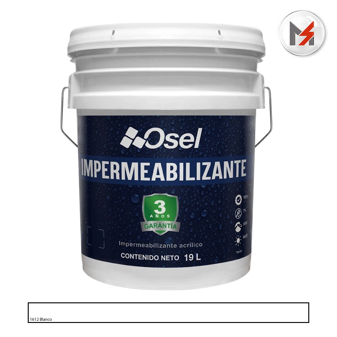 IMPERMEABILIZANTE ACRILICO 3 AÑOS BLANCO OSEL CUBETA OSEL 1612-Q - Mersol Sureste México