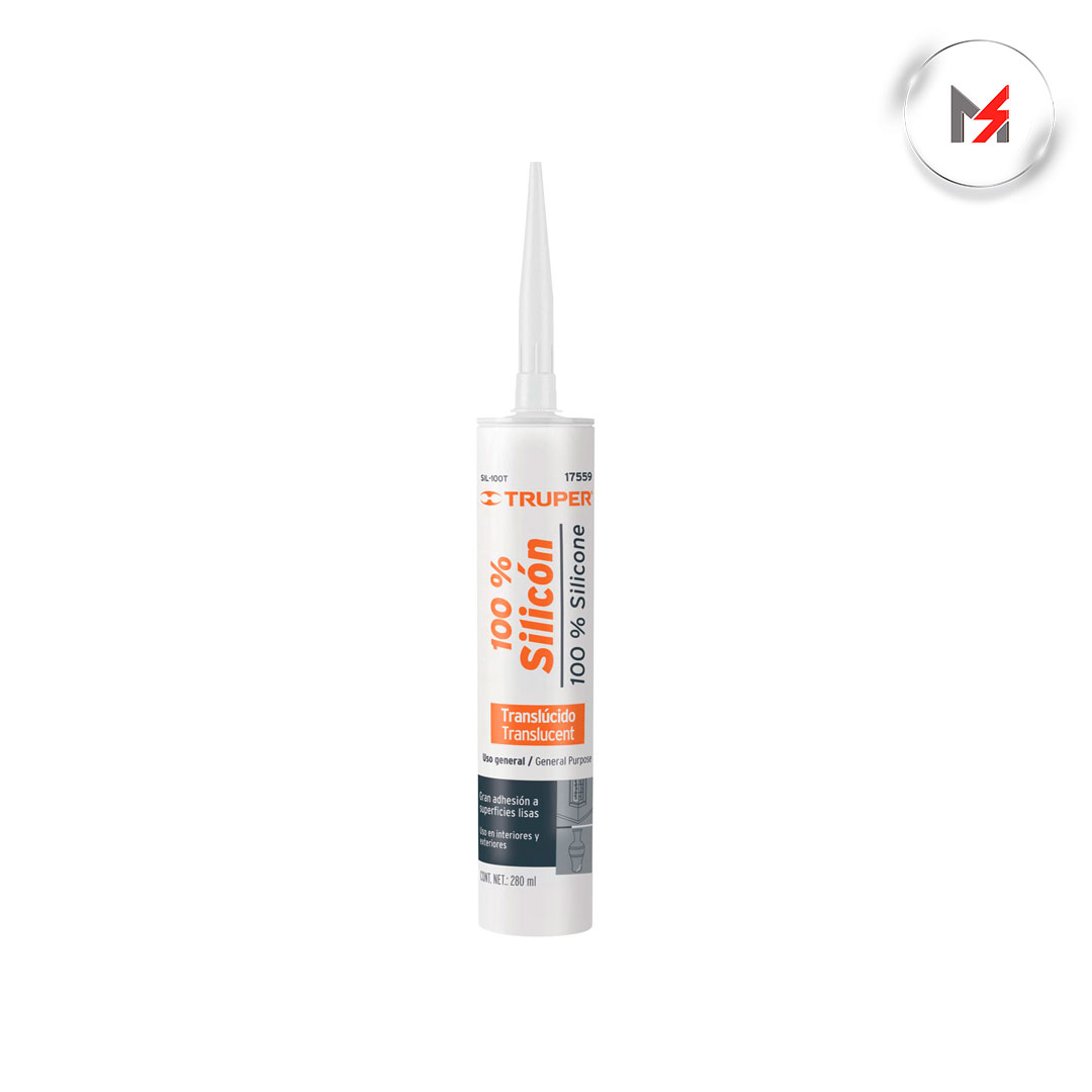 SELLADOR TRANSPARENTE 100% DE SILICON 280 ML TRUPER TRUPER 17559 - Mersol Sureste México