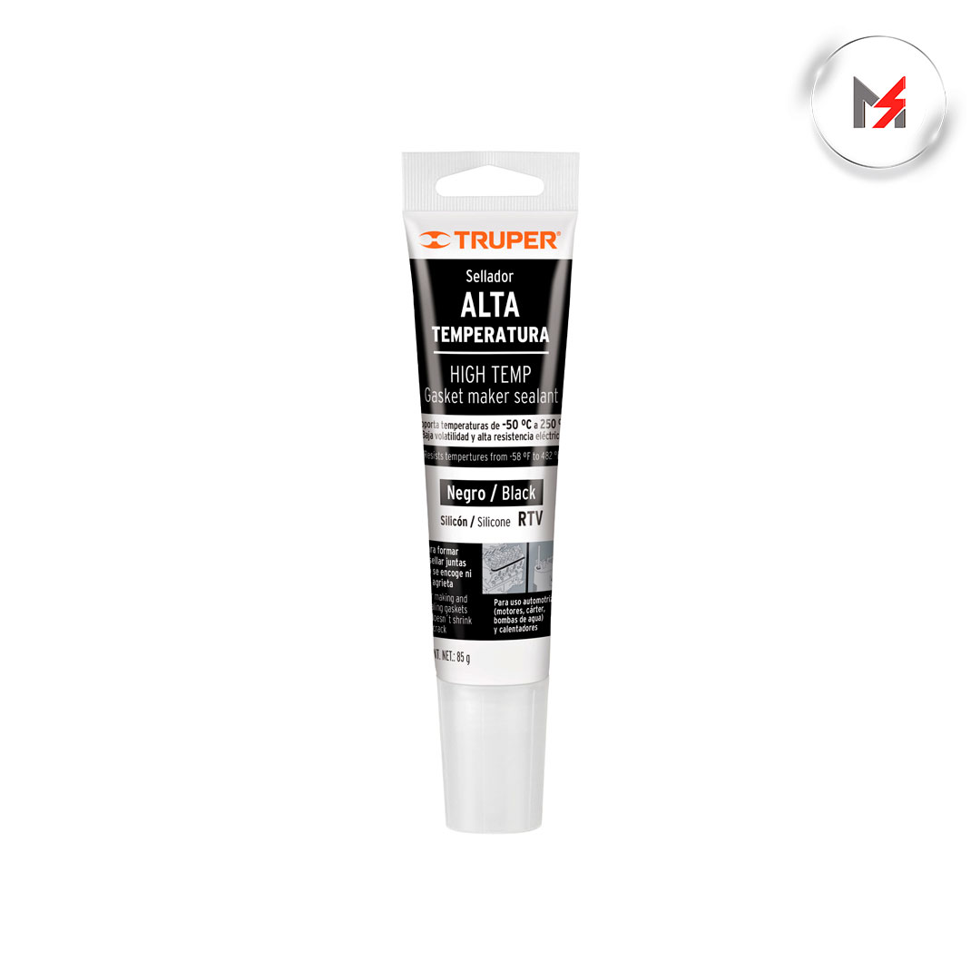 SELLADOR DE SILICON NEGRO PARA ALTAS TEMPERATURAS 85G TRUPER TRUPER 17567 - Mersol Sureste México