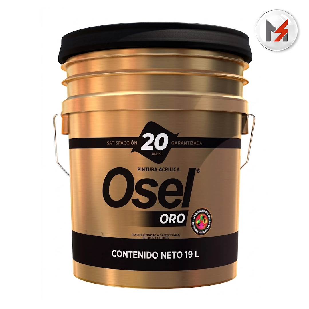 PINTURA VINILICA SATIN BASE W OSEL ORO SUMAR IGUALADO CUBETA OSEL 1760-Q - Mersol Sureste México