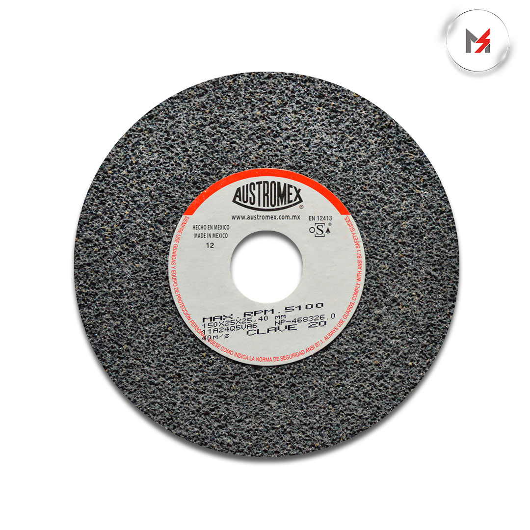 RUEDA ABRASIVA TIPO 1 PARA METAL 6 x 1 x 1 MOD. 20 AUSTROMEX 20 - Mersol Sureste México