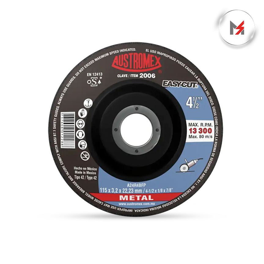 DISCO CORTE METAL 4-1/2 x 1/8 x 7/8 MOD. 2006 A AUSTROM