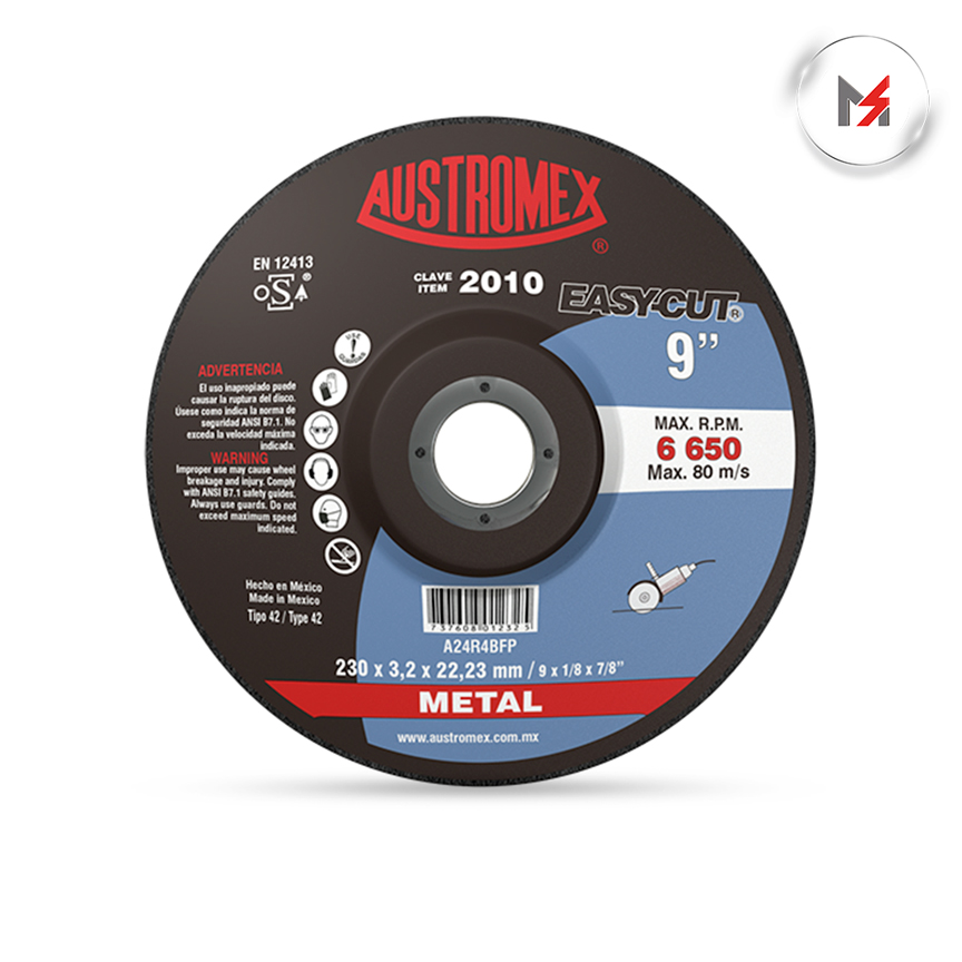DISCO CORTE METAL 9 x 1/8 x 7/8 MOD. 2010 AUSTROMEX AUSTROMEX 2010 - Mersol Sureste México