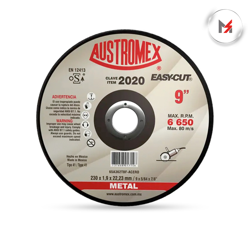 DISCO CORTE METAL 9 x 5/64 x 7/8 EASYCUT AUSTROMEX AUSTROMEX 2020 - Mersol Sureste México
