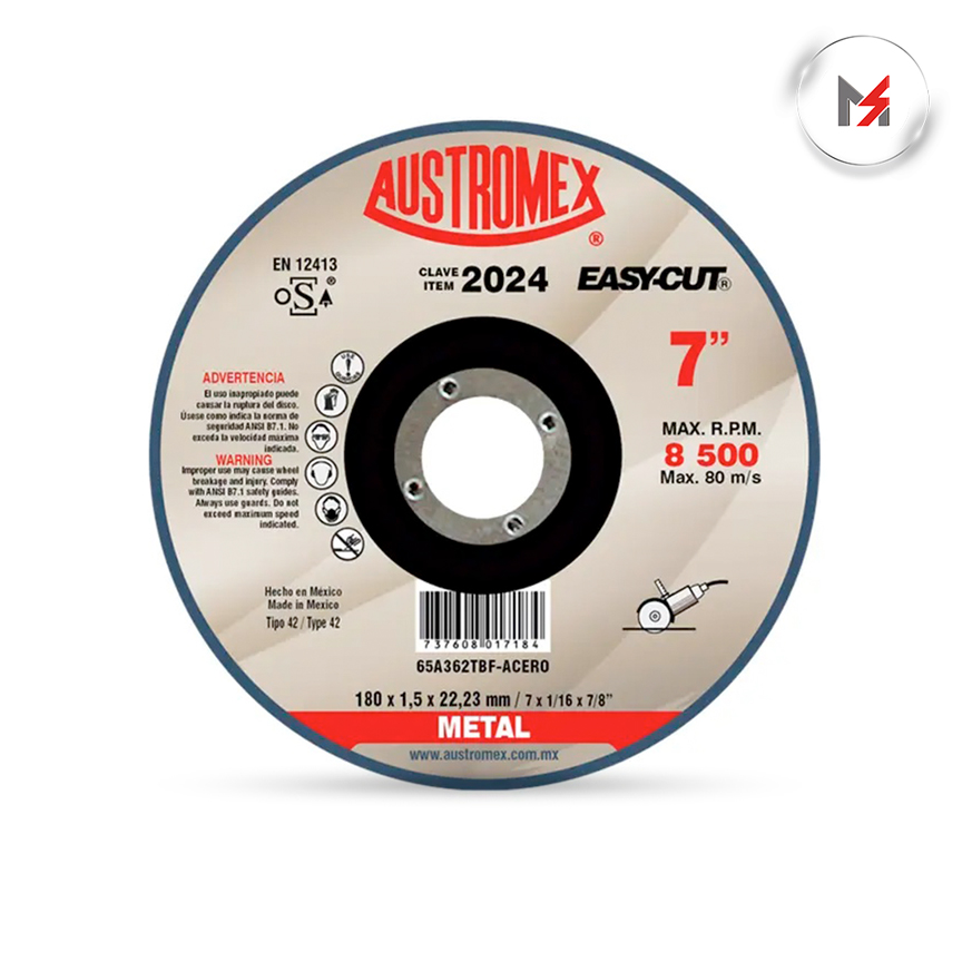 DISCO CORTE METAL 7 x 1/16 x 7/8 EASYCUT AUSTROMEX AUSTROMEX 2024 - Mersol Sureste México