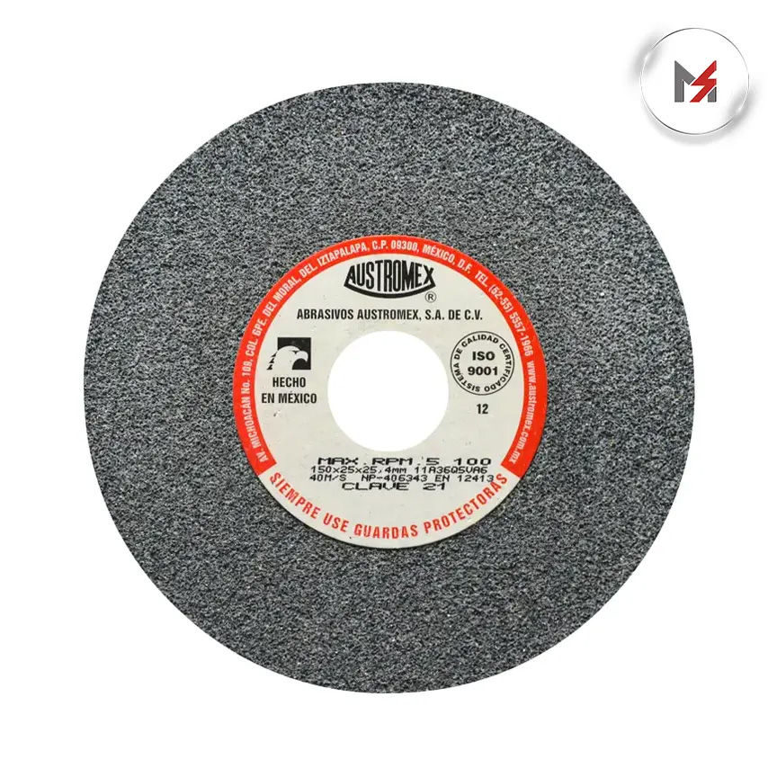 RUEDA ABRASIVA PARA ESMERILAR ACERO 6 x 1 x 1 AUSTROMEX AUSTROMEX 21 - Mersol Sureste México