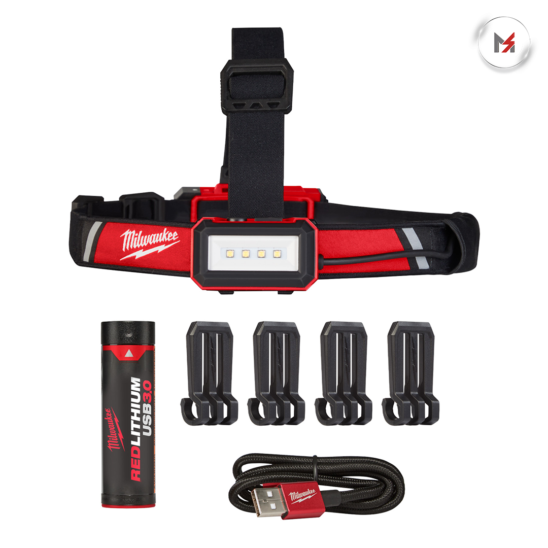 LINTERNA FRONTAL RECARGABLE USB DE BAJO PERFIL MILWAUKEE