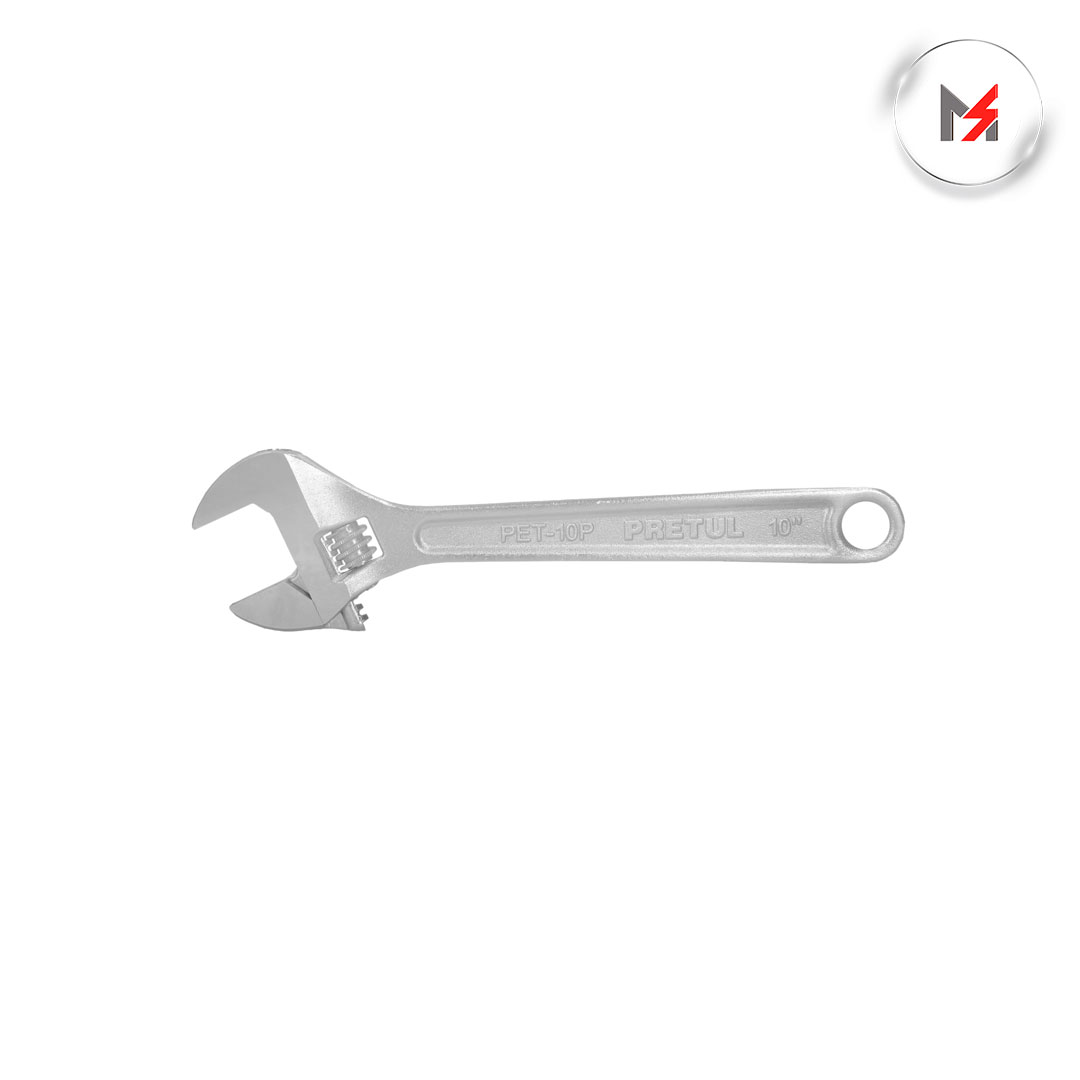 LLAVE AJUSTRABLE PERICO 10" CROMADO EN BLISTER X PRETUL TRUPER 21816 - Mersol Sureste México