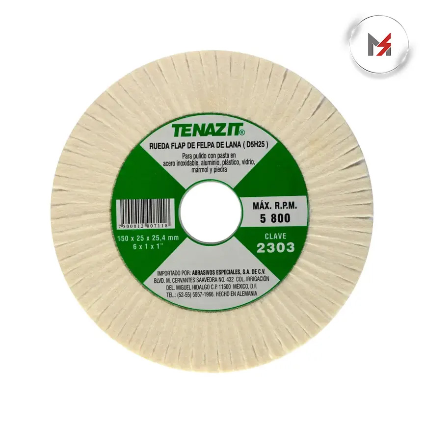 RUEDA FLAP DE FELPA 6 X 1 X 1TENANZIT AUSTROMEX AUSTROMEX 2303 - Mersol Sureste México