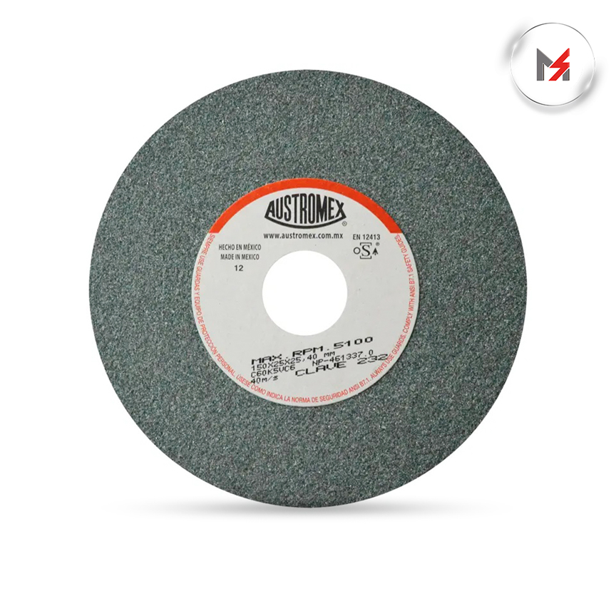RUEDA ABRASIVA CARBURO DE TUNGSTENO 6 x 1 x 1 ACABADO MEDIO AUSTROMEX 232 - Mersol Sureste México