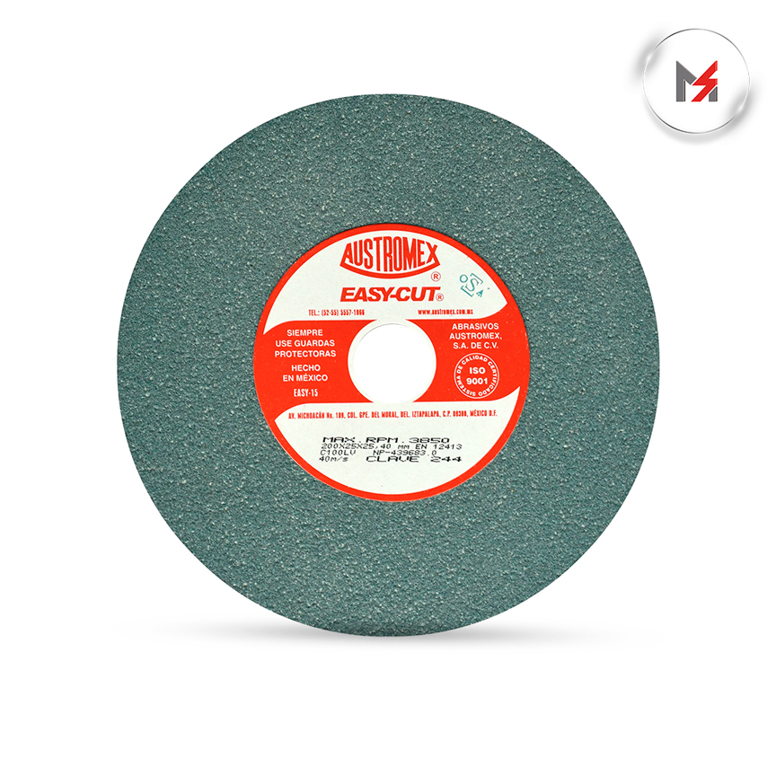 RUEDA VITRIFICADA ESMERILADO CARBURO 8inX1inX1in EASY-CUT AUSTR AUSTROMEX 244 - Mersol Sureste México