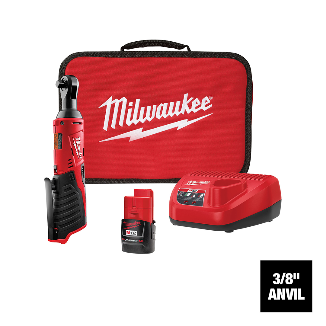 TRINQUETE INALAMBRICA 3/8" M12™ KIT CON CARGADOR Y BATERIA MILWAUKEE MILWAUKEE 245721 - Mersol Sureste México