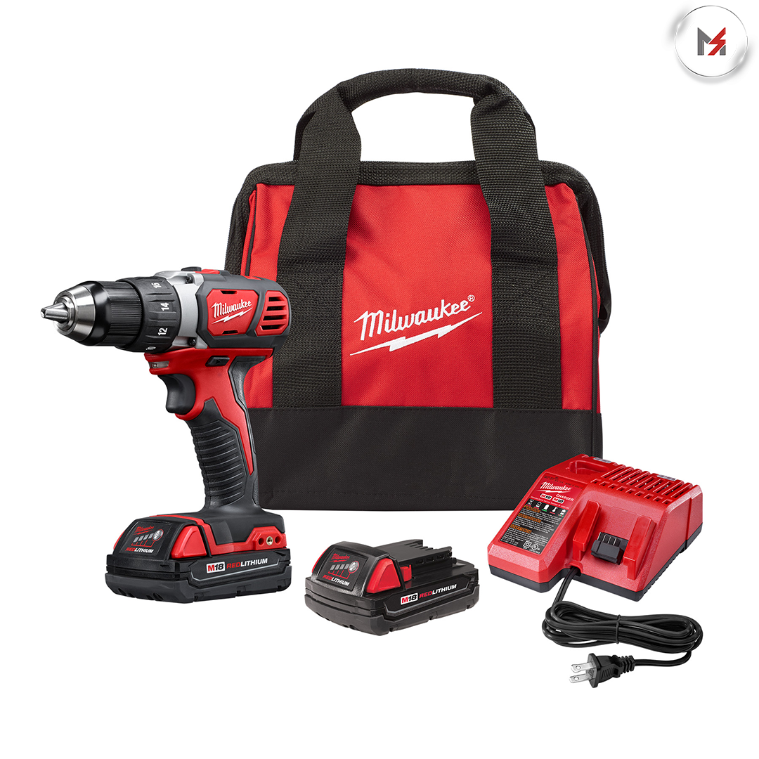 TALADRO INALAMBRICO DE 1/2" M18 C/ CARBONES 18V C/2 BAT  1.5AMP + CARGADOR + ESTUCHE  MILWAUKEE MILWAUKEE 260622CT - Mersol Sureste México