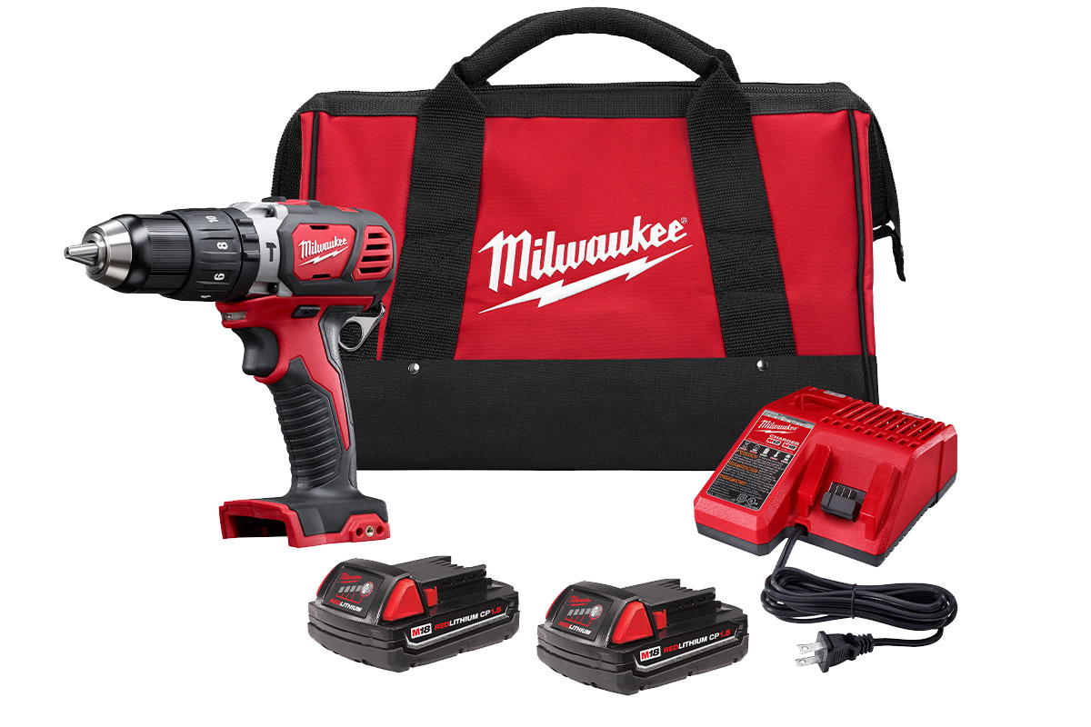 KIT ROTOMARTILLO 1/2" M18 C/CARBONES 18V CON 2 BAT 1.5Ah UN CARGADOR Y ESTUCHE MILWAUKEE