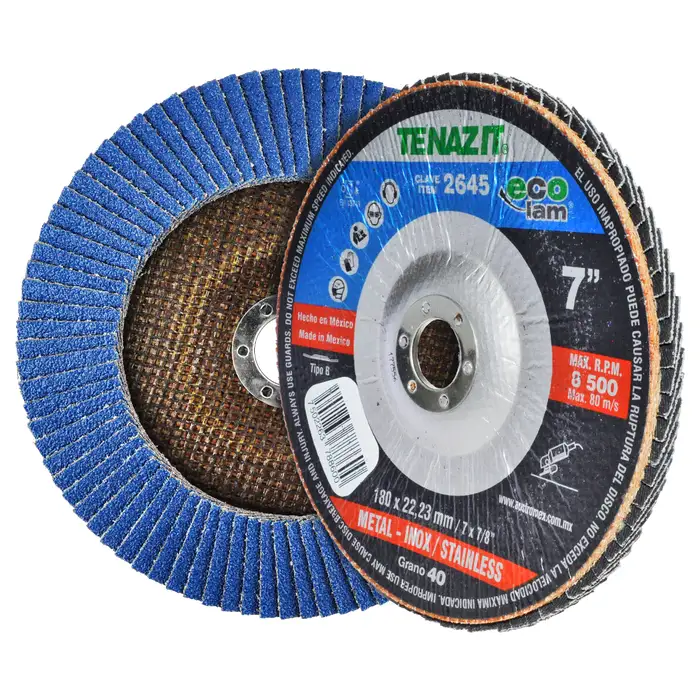 DISCO LAMINADO DESBASTE GRANO 40 DE 7 x 7/8" PARA ACERO INOX AUSTROMEX AUSTROMEX 2645 - Mersol Sureste México