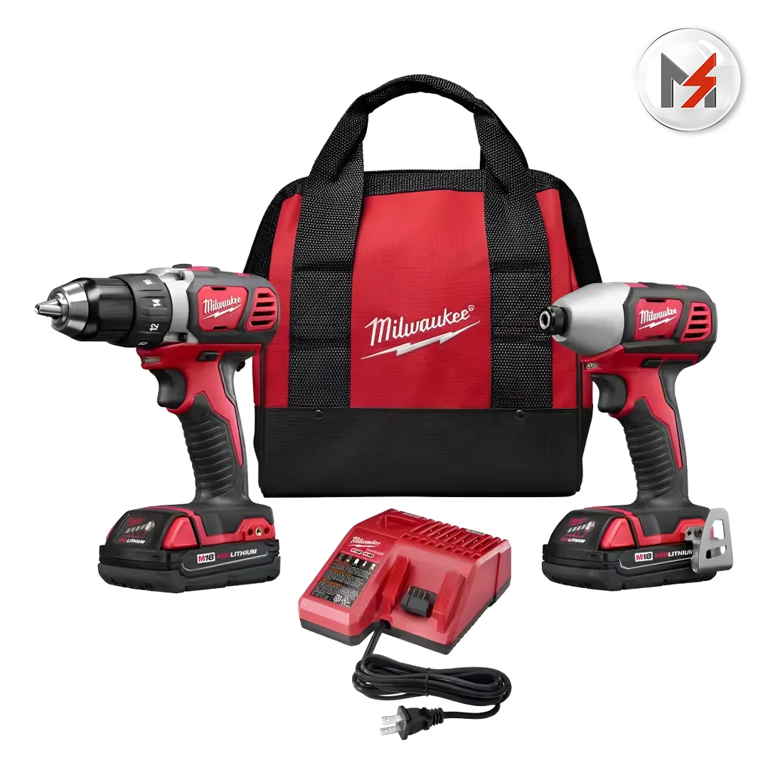 TALADRO 1/2" Y LLAVE  DE IMPACTO HEX 1/4" INALAMBRICOS M18 18V C/2 BAT 1.5 AMP/CARGADOR Y MALETA MIL MILWAUKEE 269122 - Mersol Sureste México