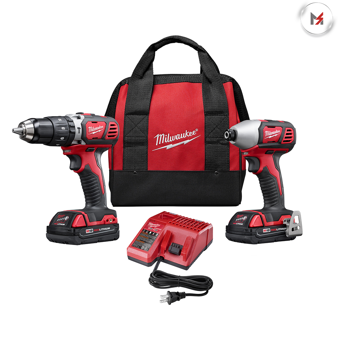 KIT INALAMBRICO ROTOMARTILLO 1/2" M18 + LLAVE DE IMPACTO HEX 1/4" 18V 2 BAT 1.5Ah/CARGADOR/MALETA MILWAUKEE 269722CT - Mersol Sureste México