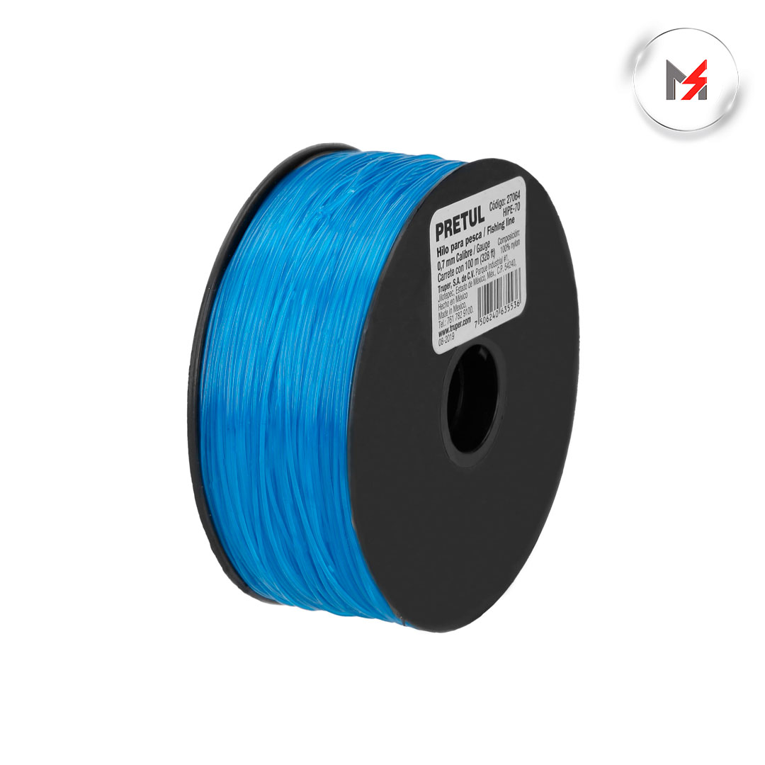 HILO PARA PESCA CAL. 0.70MM AZUL RLL. 100M TRUPER TRUPER 27064 - Mersol Sureste México