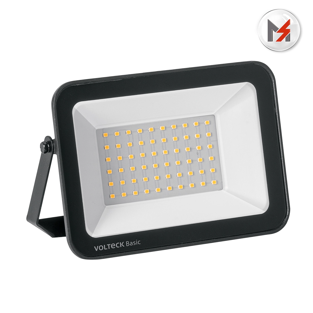 REFLECTOR ULTRA DELGADO LED 50 W LUZ CALIDA VOLTECK BASIC TRUPER 28092 - Mersol Sureste México