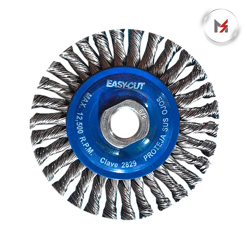 CEPILLO CIRCULAR ALAM. TRENZADO INOX. 4X0.020X5/8-11  EAS AUSTROMEX 2829 - Mersol Sureste México
