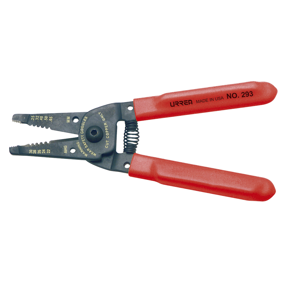 PINZA PELACABLE 22-30AWG 6-3/4in ALTA PALANCA URREA URREA 293 - Mersol Sureste México