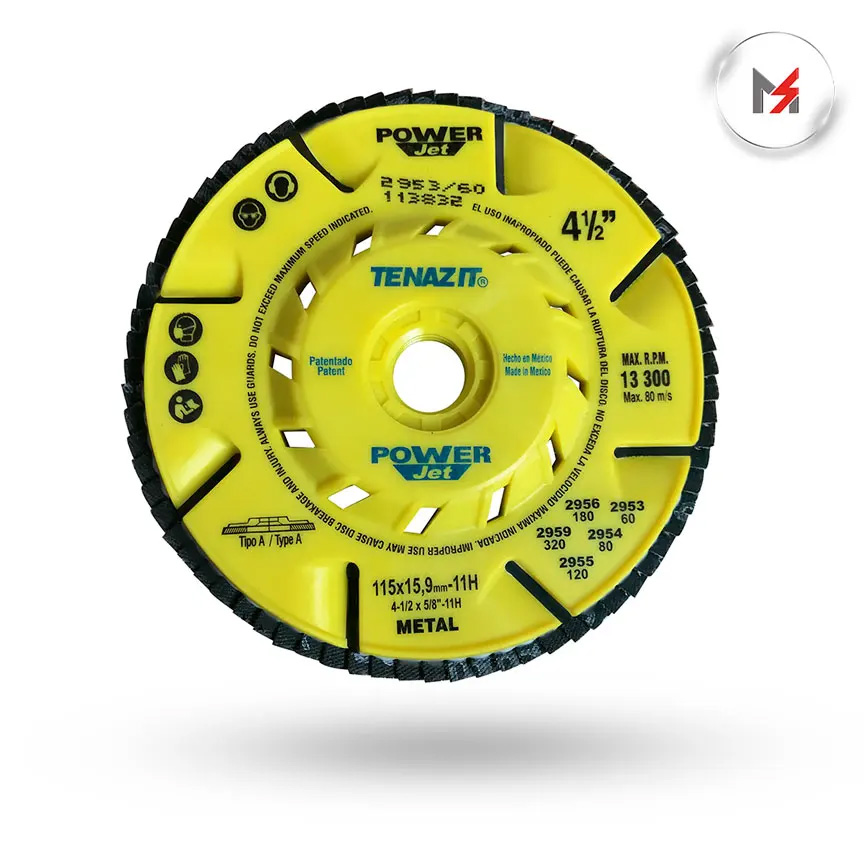 DISCO LAMINADO POWER JET GRANO 60 4-1/2 X 5/8-11 TENAZIT AUS AUSTROMEX 2953 - Mersol Sureste México