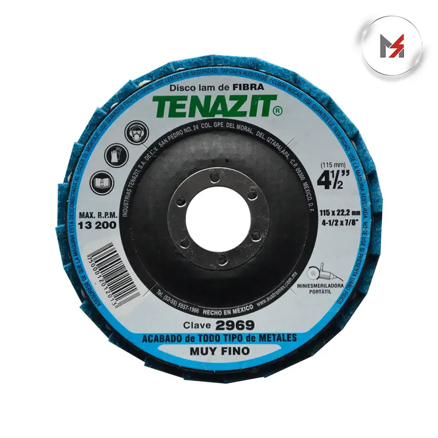 DISCO LAMINADO AZUL 4-1/2X7/8 GRANO FINO TEN AUSTROMEX 2969 - Mersol Sureste México