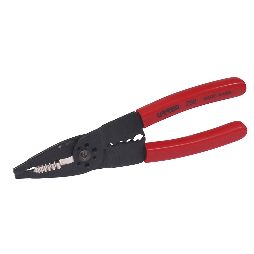 PINZA PELACABLE 10-22AWG 8-1/4in C/PONCHA TERMINALES-CORTA TO URREA 298 - Mersol Sureste México