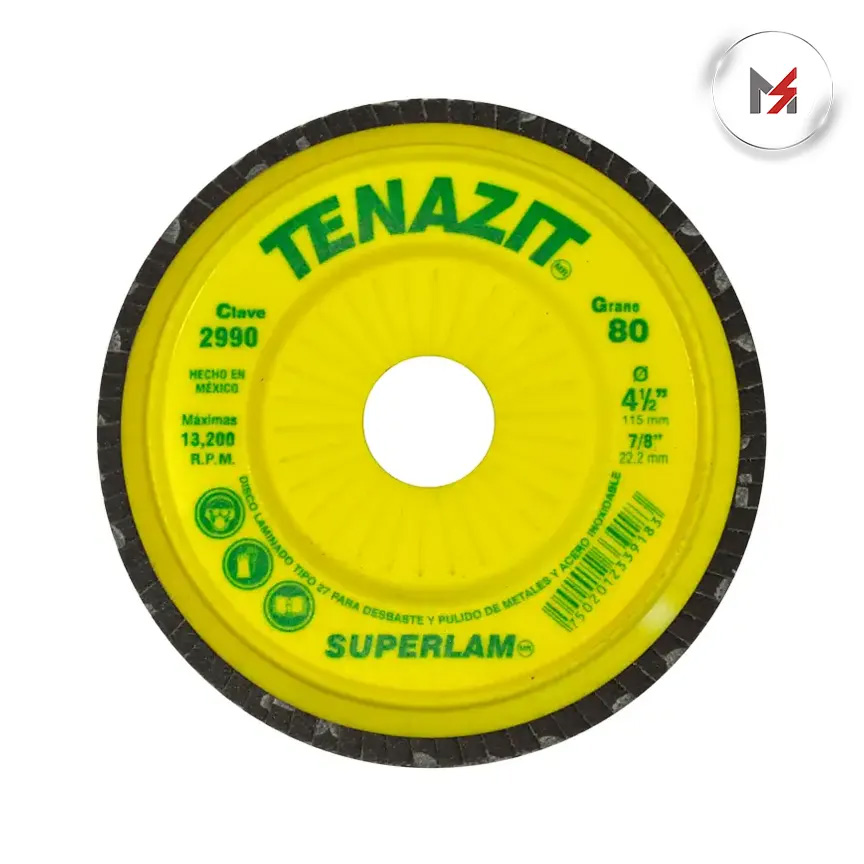 DISCO LAMINADO SUPERLAM GRANO 80 4-1/2 X 7/8 AUSTROMEX AUSTROMEX 2990 - Mersol Sureste México