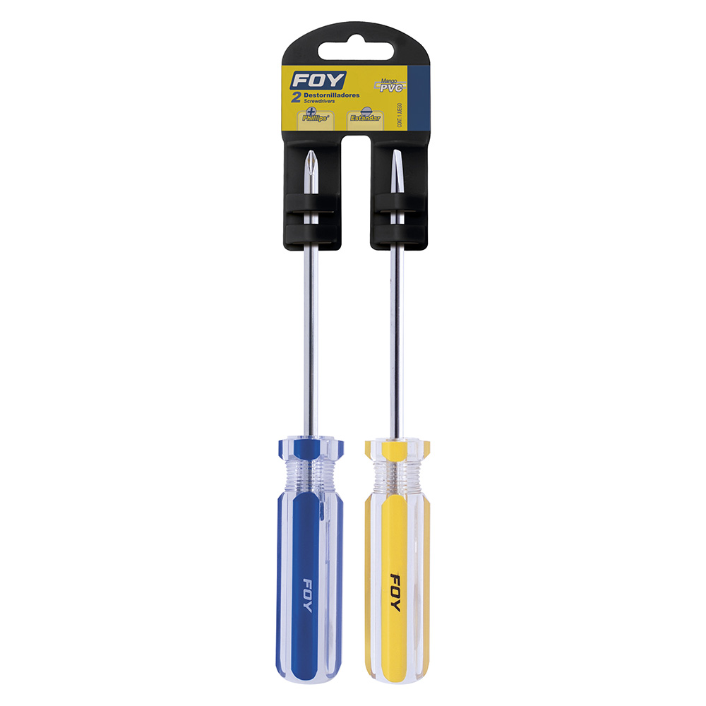 JGO. 2 DESTORNILLADORES MANGO PVC 3/16in x 4" (pvl) FOY FOY 2DP34 - Mersol Sureste México