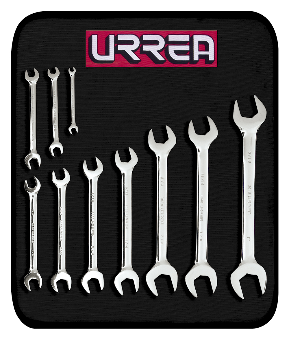 JGO. 10 LLAVES ESPAÑOLAS PULIDO ESPEJO EN PULGADAS URREA URREA 3000D - Mersol Sureste México