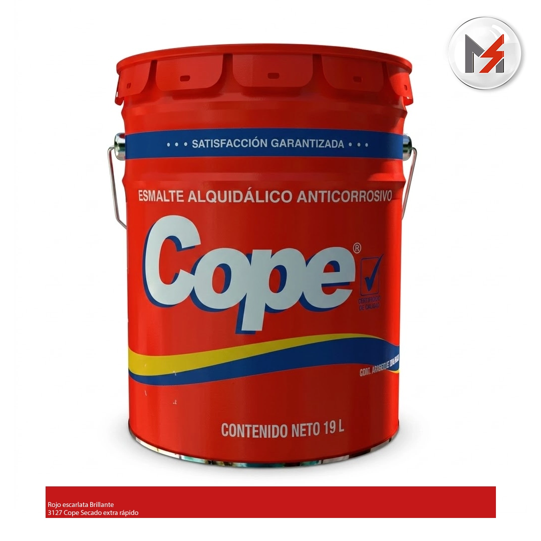 ESMALTE BRILLANTE SECADO RAPIDO ROJO OSEL COPE CUBETA OSEL 3127-Q - Mersol Sureste México