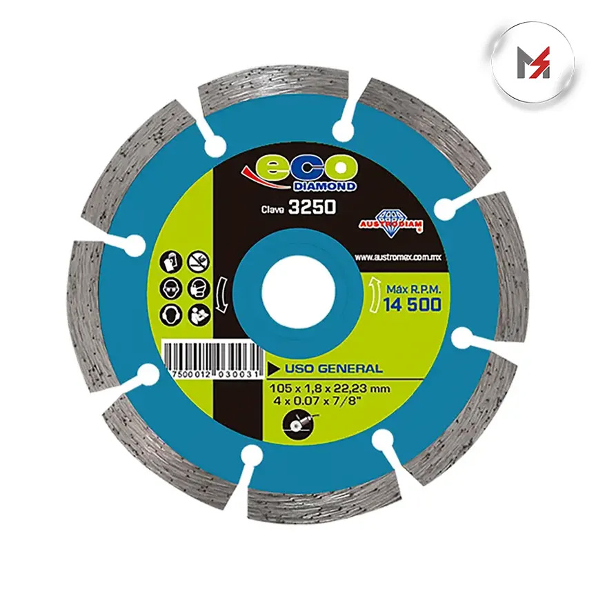 DISCO DIAMANTE SEGMENTADO/ECO DIAMOND 4in GRAL Y MARMOL AUSTROMEX 3250 - Mersol Sureste México